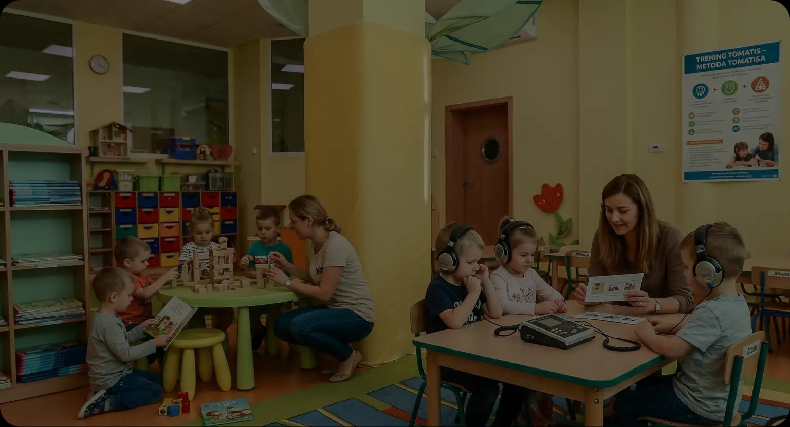 Wnętrza i plac zabaw przedszkola Wyspa